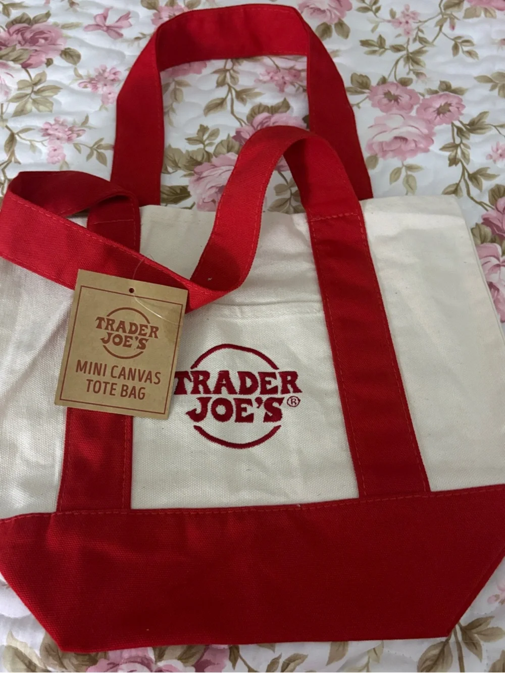Trader Joe’s mini Red Canvas Tote Bag